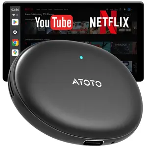 ATOTO Wired CarPlay to Wireless Adapter Dual Wi-Fi  - Built-in Android System for Netflix/YouTube - ONLY for Wired CarPlay/AA Vehicles - Summervibes Car Video Players