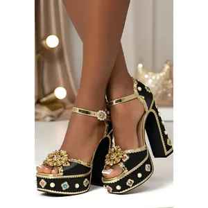 Crown Jewel Platform Heel - Black