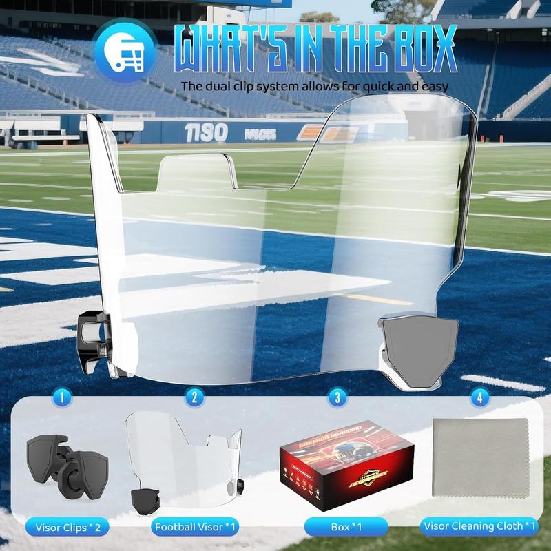 Clear football visor lightweight polycarbonate lens scratchresistant universal fit for adultyouth helmets riddell speedflex schutt f7 xenith vicis