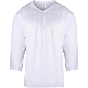 Exxact Sports Hockey Jerseys For Men, Hockey Practice Jersey Adult, Full Sleeve Hockey Blank Jersey, Ice Hockey Jersey (White)