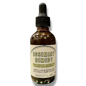 Rosemary Remedy - Infused Coconut Oil, Organic Ingredients, Handmade, For Hair, Scalp, Skin Treatment Haircare, Nourishing, Comfort, Natural Blend
