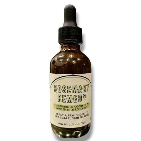 Rosemary Remedy - Infused Coconut Oil, Organic Ingredients, Handmade, For Hair, Scalp, Skin Treatment Haircare, Nourishing, Comfort, Natural Blend