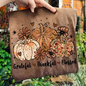Comfort Colors Grateful Thankful Blessed Shirt, Thankful Shirt, Thanksgiving Outfits, Pumpkin Fall Tee, Christian Thanksgiving Shirt,  Thanksgiving Gift