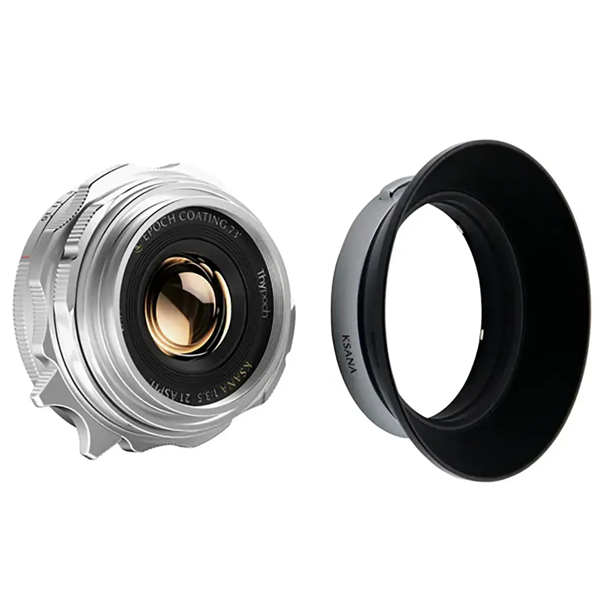 THYPOCH Ksana 21mm f/3.5 Aspherical Camera Lens with Hood, Aesthetic Vintage Portable Lens for Leica M Digital Cameras