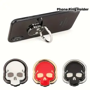 Creative skull design phone ring stand, 360-degree rotation, zinc alloy, multifunctional ring stand, convenient to use and carry