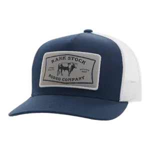 Hooey "Rank Stock" 5-Panel Navy & White Snapback Hat 2461T-NVWH