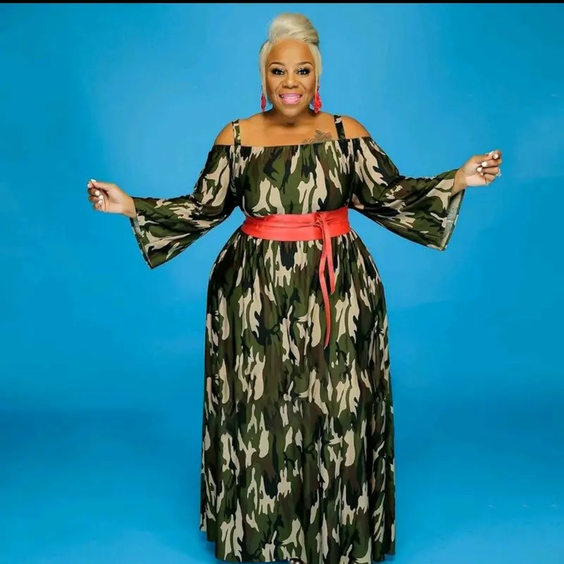 knee length dresses for ladies CAMO MAXI DRESS