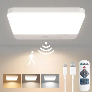 Cordless LED Motion Sensor Night Light, 4000mAh USB Rechargeable LED Light with Remote Control, Smart Sensor Light for Stair Cabinet Room, Nightlight For Bedroom