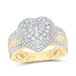 1Ctw-Nat Dia Nk Fashion Heart Ring (4.27 grams)