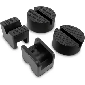 Rubber Jack Pad Pinch Weld Adapter,  Slotted Frame Rail Protector for Floor Jack Stands, Jack Pads Extension and Protection, 4 Packs