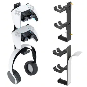 Ps5/xbox Controller Wall Mount Holder Storage Stand, Wall Mounted Holder, Dual Handle Metal Rack, No-Drill Nano Glue Installation, Wall Mount Compatible