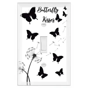 Black Butterfly Kisses Girls Light Switch Cover Plate