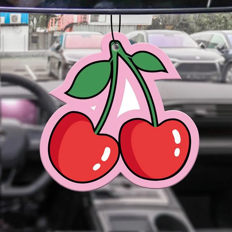 Cherry Shaped Car Air Freshener, Cartoon Car Rearview Mirror Perfume Pendant, Car Fragrance, Car Interior Air Vent Decoration, Car Aroma Diffuser, Car Scents, Car Interior Accessories, Car Accessory