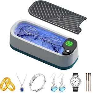 Ultrasonic Jewelry Cleaner, Portable 360° Deep-Clean Multi-Function Washer with UV Sterilization. High-vibration mode effectively sterilizes and cleans. USB-powered for use with jewelry, eyewear, and watch cleaning.
