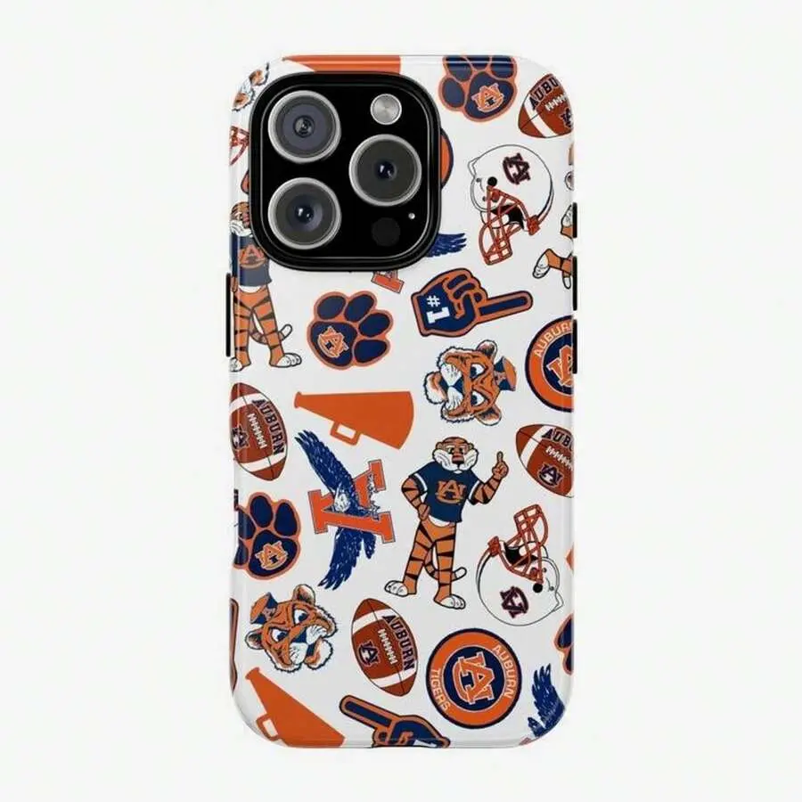 Auburn Case, Tigers Fan Phone Case Compatible With X, 11, 12, 13, 14, 15 & More UEB