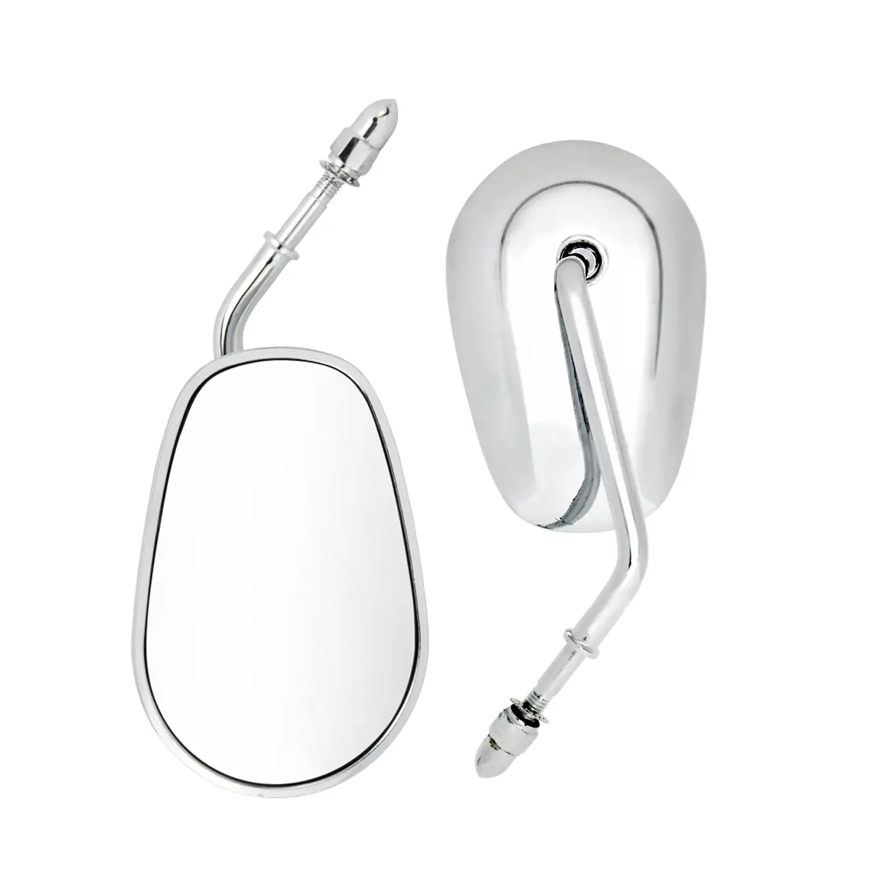 8mm Thread Chrome Rearview Mirrors 360° Adjustable For Harley Dyna Fat Bob Low Rider Direct Fit