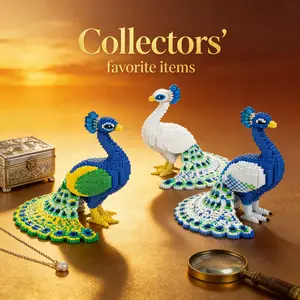 Multicolor Peacock Animal 3D Puzzle Building Blocks, Home Office Decor, Party Decoration, Ideal Gift for Thanksgiving Christmas Halloween Easter