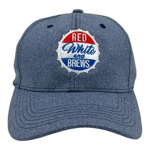 Red White and Brews Hat Funny Vintage USA Beer Novelty Cap Funny Hats Patriotic  Funny Beer  Novelty Caps for Men Navy - Standard