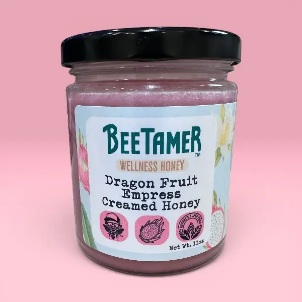 Bee Tamer’s Dragon Fruit Empress Creamed Honey 11 oz