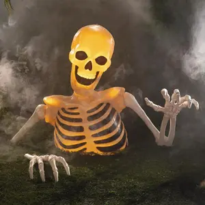 Light-Up Groundbreaker Skeleton Halloween Decoration, 4 Ft.
