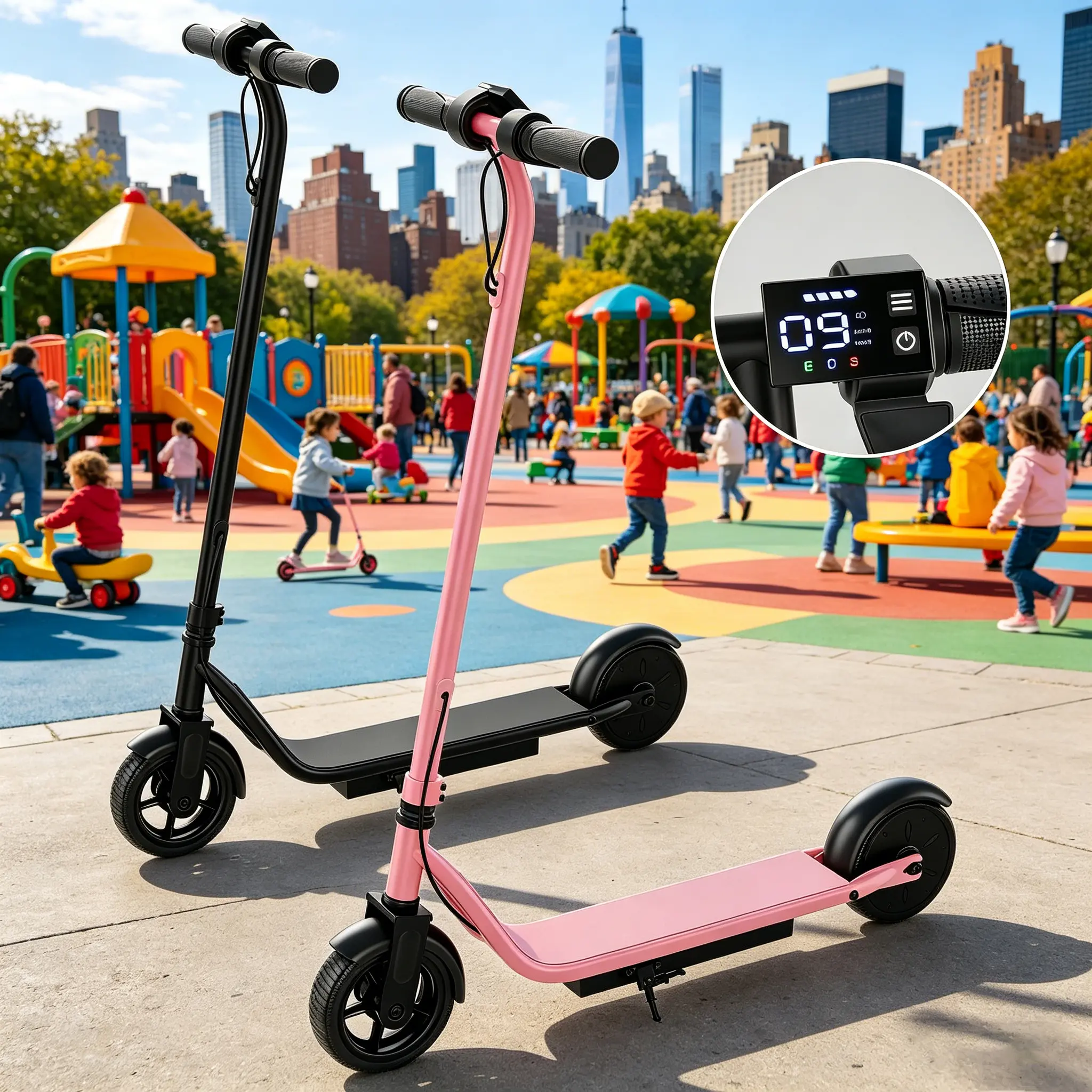 Kids Lightweight Folding Escooter - 250W Motorized, Portable, 3 Speed Modes, 6.5-in Solid Wheels, Sturdy Structure for Smooth Comfortable Riding (Sports & Outdoor Scooters Equipment), Motorized Scooters, Portable Folding Scooter