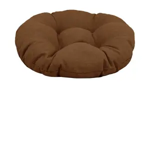 18-inch Round Solid Spun Polyester Tufted Footstool Cushion 93301-18IN-REO-SOL-09