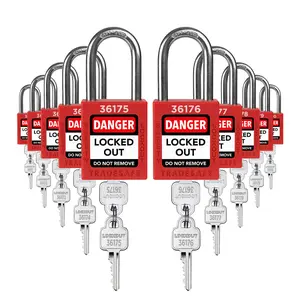 Lockout Tagout Locks Set - 10 Red Loto Locks, Lockout Locks Keyed Different, 2 Keys Per Lock, OSHA Compliant Lock Out Tag Out Padlocks, Safety Padlocks for Electrical Lockout Tag Out Kits
