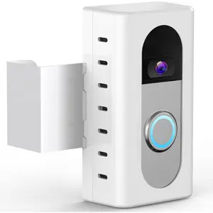 Anti- Video Doorbell Mount Compatible with Ring/Blink Video Doorbell 4/3/3 Plus/2/1/(2020 Release), Adjustable No-Drill Mounting Bracket Adapter Holder Accessories for  Rentals, White