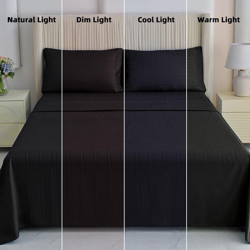 CANSUNCH Luxury Hotel-Style 4-Piece Bed Set - Premium Satin Jacquard Microfiber Bedding, 16'' Deep-Pocket Satin Bed Sheets, Modern Soft Touch Design for 16 in Mattresses