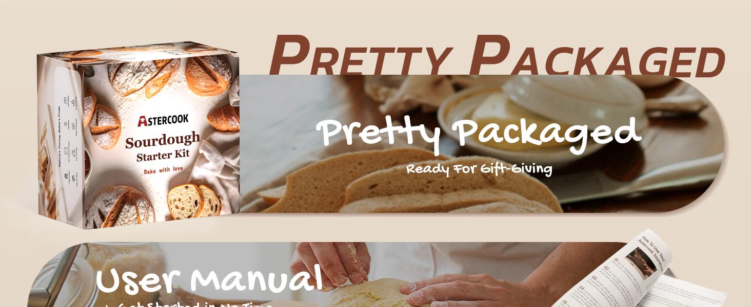 Astercook 56-Piece Sourdough Starter Kit with Round & Oval Banneton Baskets – All-in-One Bread Making, Proofing & Baking Supplie Bake Bakeware