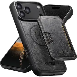 Compatible with MagSafe iPhone 17 Pro Max Case Wallet, 2 in 1 Leather Magnetic Detachable Credit Card Holder Flip Cover Kickstand Shockproof for  17 16 15 14  Pro Max Cover