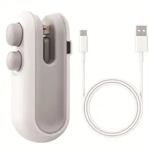 2-in-1 Mini Bag Sealer | Magnetic Rechargeable Heat Sealer with Cutter | Kitchen Snack Essential