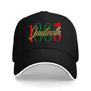 Breathable Adjustable Baseball Cap for Men & Women - Lightweight Quick-Dry Polyester with Ventilation Holes, Black Juneteenth 1865 Graphic Design, Summer Hat for Outdoor Activities, Casual Headwear, Stylish Headwear, Comfortable Fit, Casual Wearers