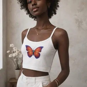 Beautiful Butterfly Women's Top - Premium Tank Top with Flattering Mid-Length Cut & Thick Straps for Modern Silhouette