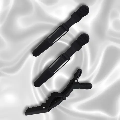 MORESOO Alligator Clips for Hair Styling, Hair Styling Clips Sectioning, Barber Hair Clips, Black Hair Clips for Women Styling, Salon Hair Clips