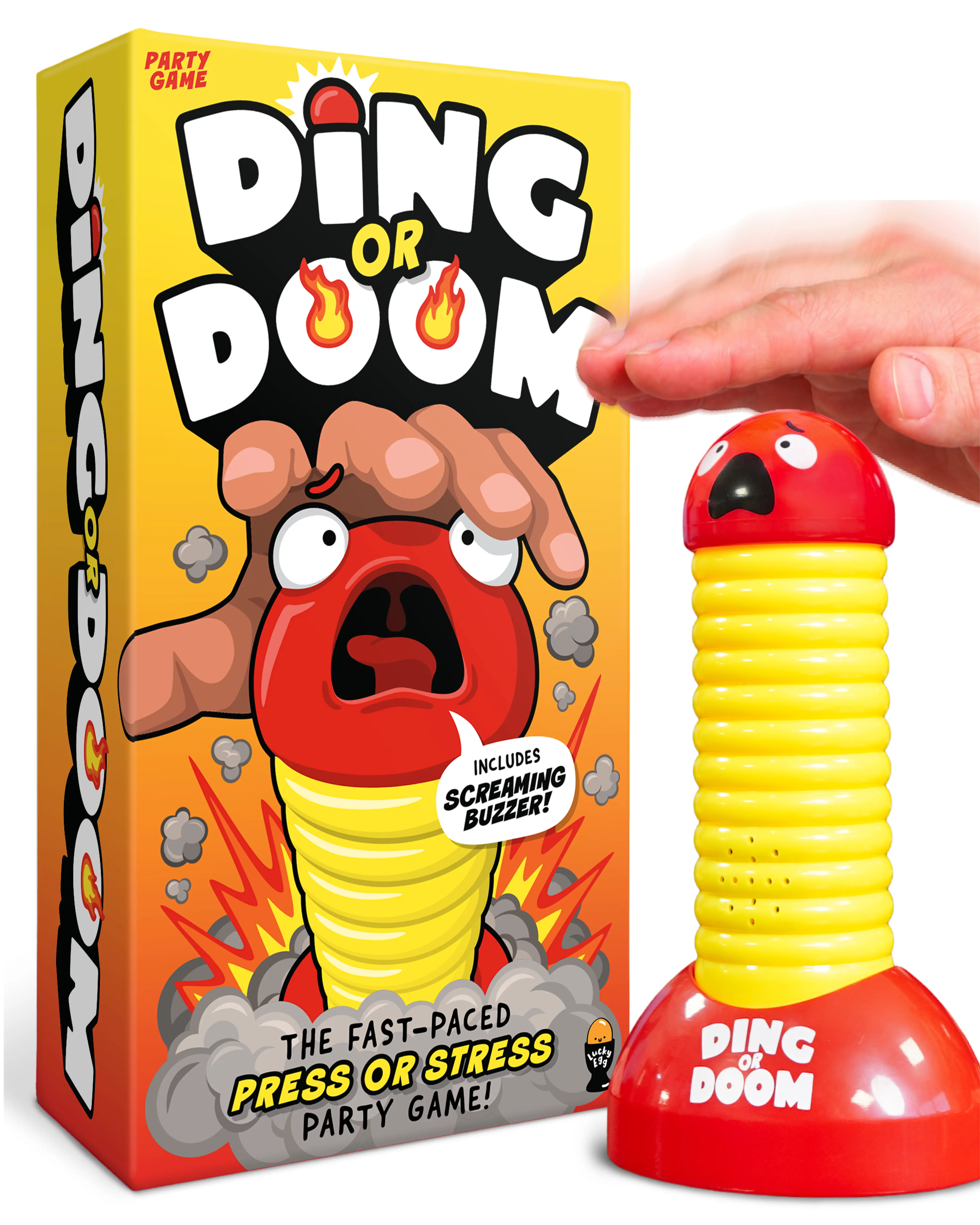 Lucky Egg Ding Or Doom – Fast-Paced Party Game for Kids, Teens & Adults – Quick Thinking Category Game with 200 Prompts – Fun Family & Party Game Night Game for 2+ Players (Ages 12+)