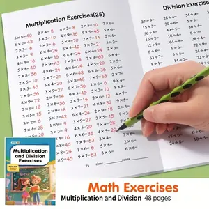 Page 48 - Multiplication and Division Arithmetic Practice Book for Children. A durable writing aid for handwriting math learning. An educational toy for intelligence enhancement. A teaching aid for improving basic calculation skills. Classroom activity bo