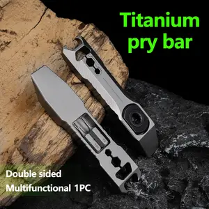 Titanium Alloy Pry Bar Tool, Small Multi-Functional Edc Pocket Tool, Compact Outdoor Camping Gear, Bottle Opener, Daily Carry Tools