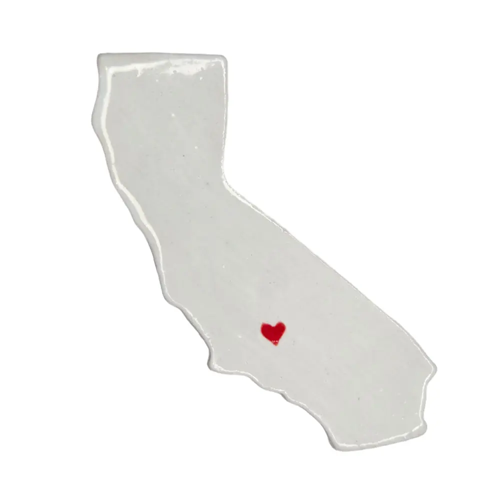 Bakersfield Ceramic Magnet - Handmade Central Valley California Souvenir with Heart Design