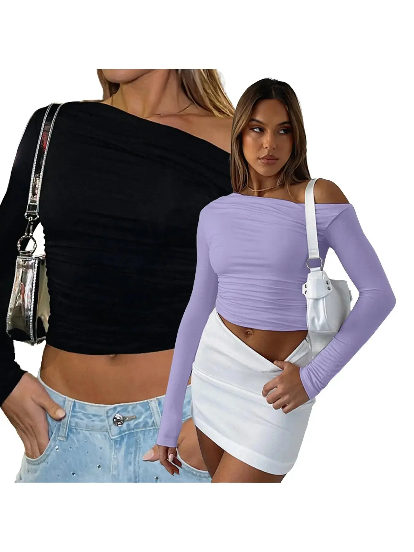 Black*1 pc+Mauve Purple*1 pc