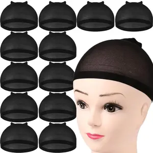 12 Pack Nylon Wig Caps for Women, Elastic Stretch Hair Caps in, Dark, Light, Perfect for Wig Care and Protection