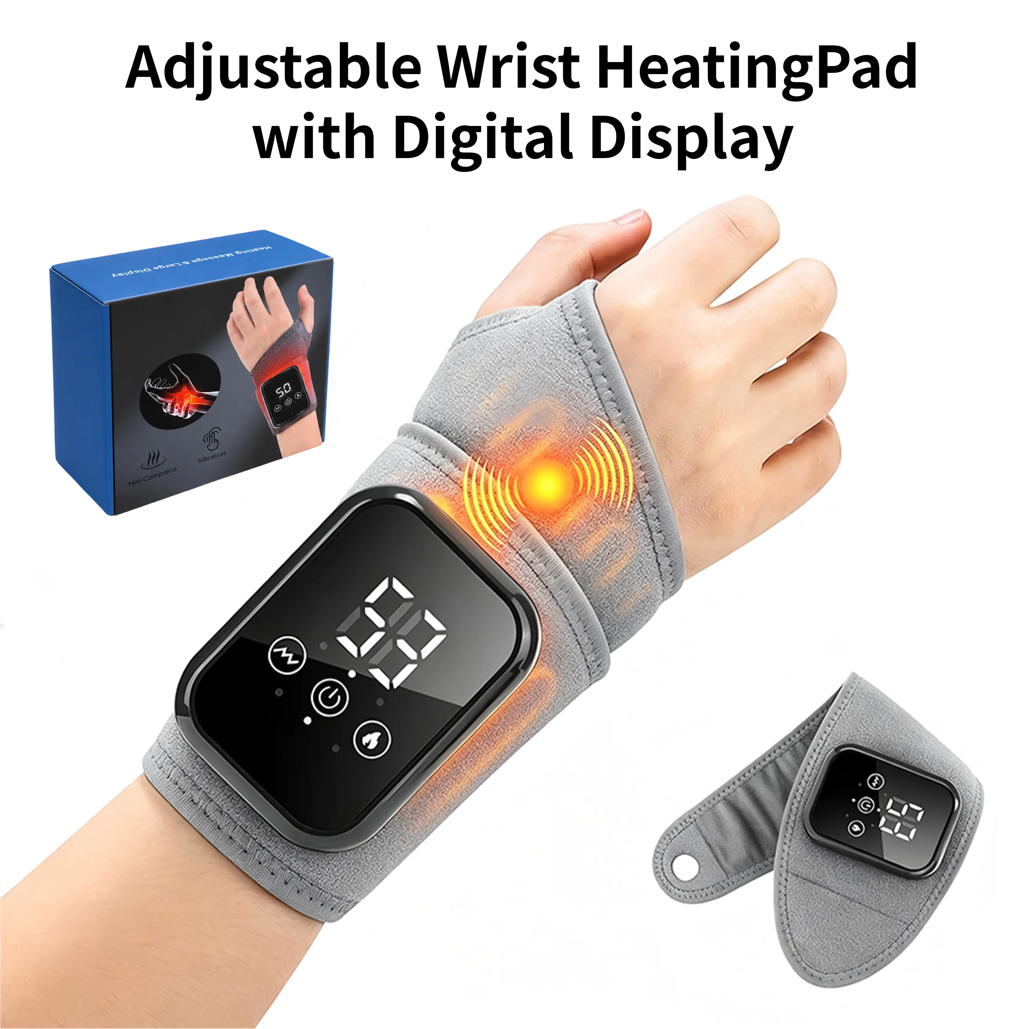 【Lowest price】2026 New Enhanced Hand Repair Massager,Electric Hand Massager with Heat, Hands-Free Wrist Wrap Design, Lightweight Portable Massager for Left & Right Wrist Wrist Portable Therapy  for Daily Use & Sports Gift for Men Women.