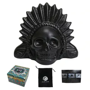 Aztec Style Skull Design Whistle, Handmade Unique & Loud Whistle, Natural Pottery Whistle with Storage Bag, Suitable for Fun Activities & Pranks by Parsin