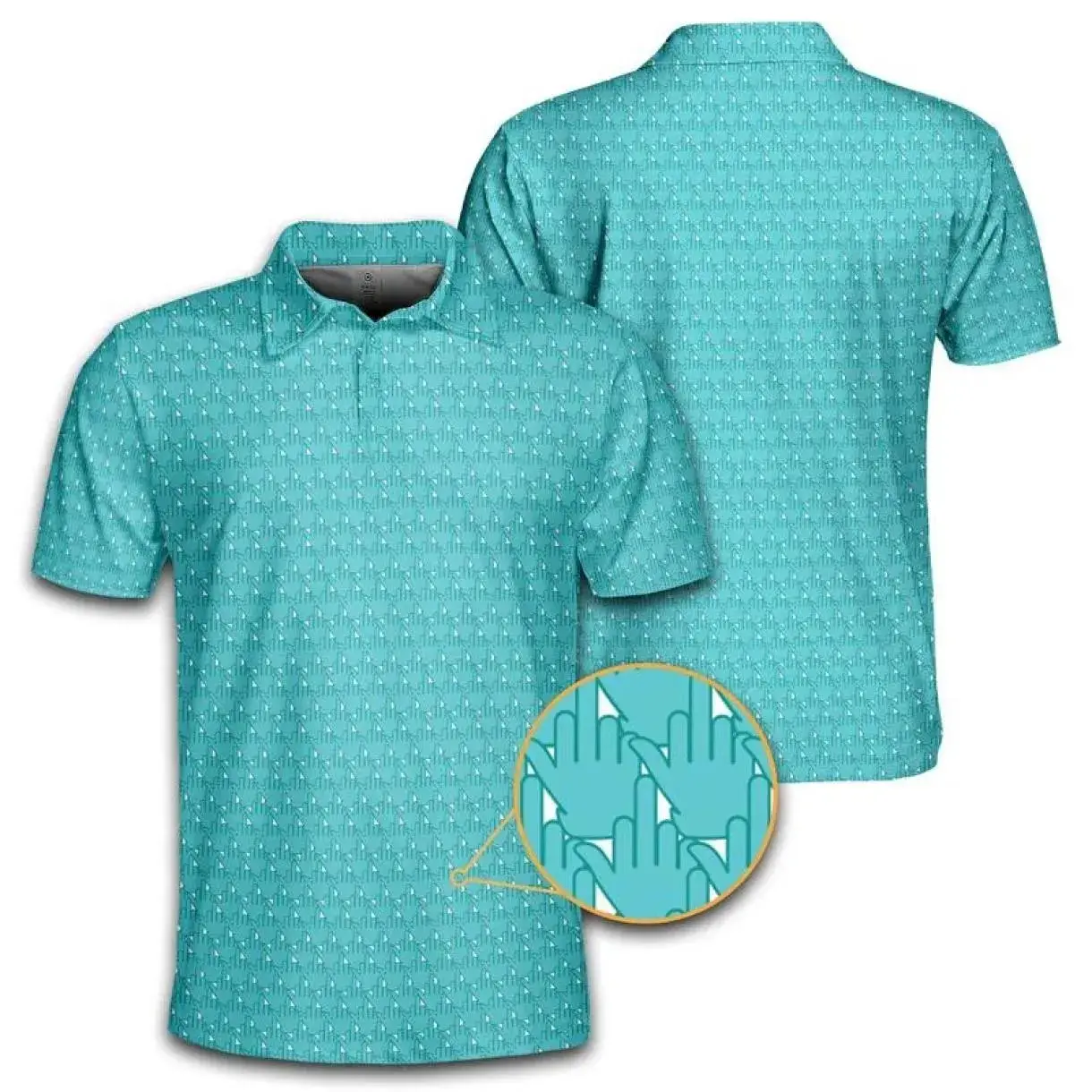 Funny Birdie Finger Golf Polo Shirt for Men, Humorous Performance Golf Apparel and Golfer Gift
