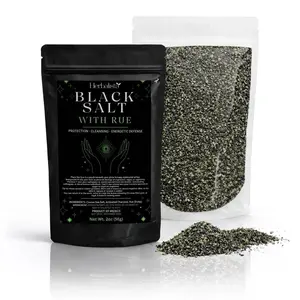 Yerbero Viral Ruda (Rue) + Black Salt 2oz (56g) – Protection & Cleansing Ritual Salt – Wiccan, Brujeria