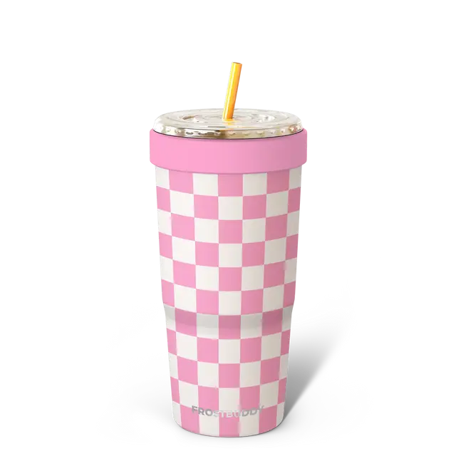 Frost Buddy To-Go Buddy Pink Checkered Koozie