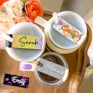 Personalized Stanley Tumbler Topper,  Stanley Accessories Tag, Pet Memorial Portrait Gift, Custom Name Tag Birthday Gift, Tumbler 40oz personalized ID tags, Custom name tags for cup lids, Acrylic Name Plate