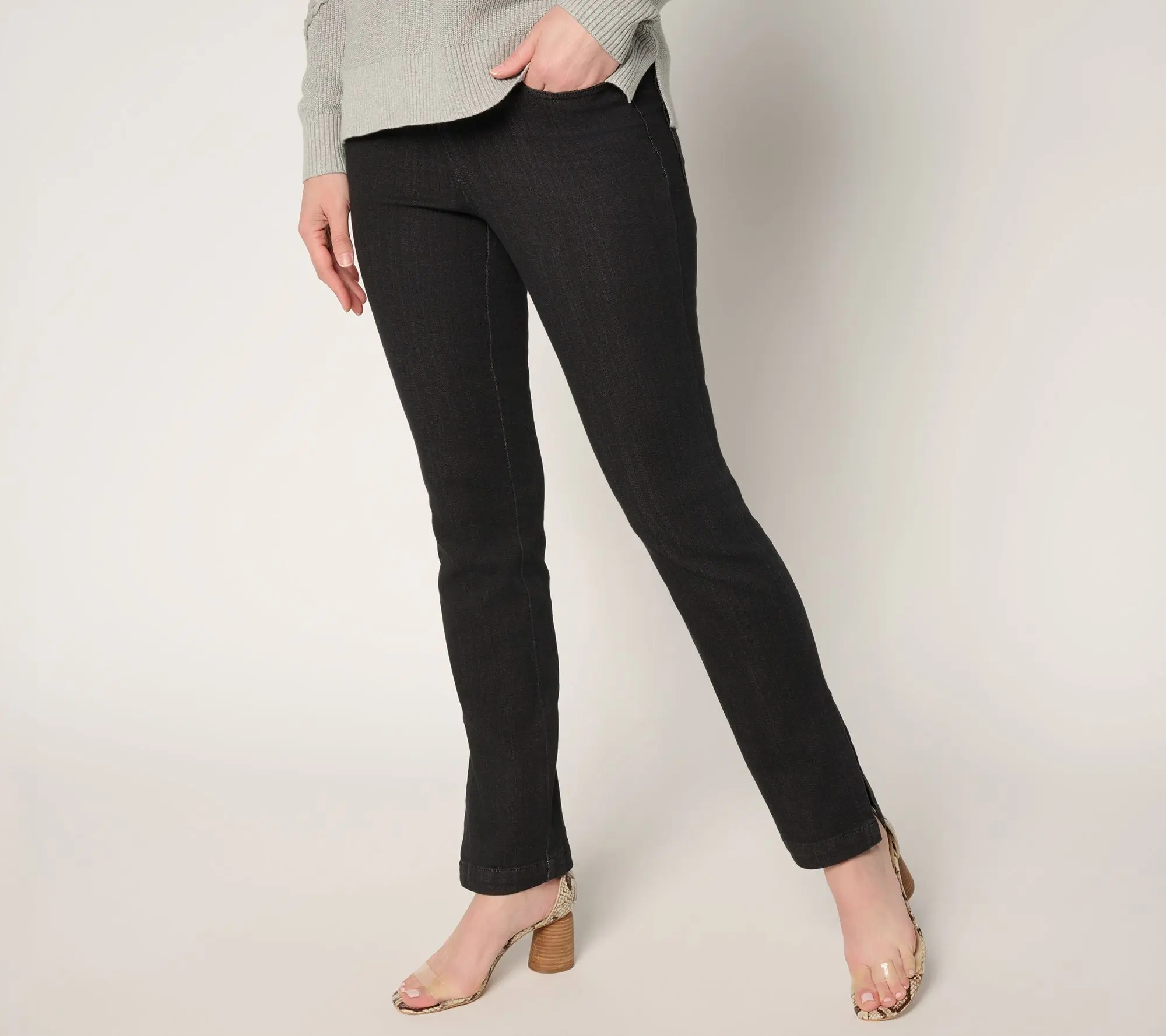 Belle by Kim Gravel Tall Primabelle Denim Vented Straight Jean