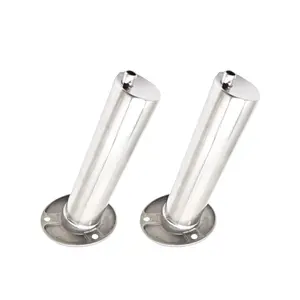 MARINE CITY 2 Pcs Flush Mount Rod Holder with Drain 316 Stainless Steel Heavy Duty 15 Degree Angle Corrosion Resistant for Boats Marines and Ships