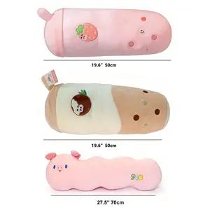 3Pcs Lovely Plush Cushion Set, Coconut & Strawberry Milk Style with Pig Design, Soft Hugging Pillow for Sleeping, Resting and Cozy Home, Bedroom & Car Decoration